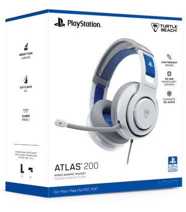 Turtle Beach kõrvaklapid + mikrofon Atlas 200 PlayStation, valge