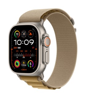Apple Watch Ultra 2 GPS + Cellular 49mm Natural Titanium Case with Tan Alpine Loop - Small