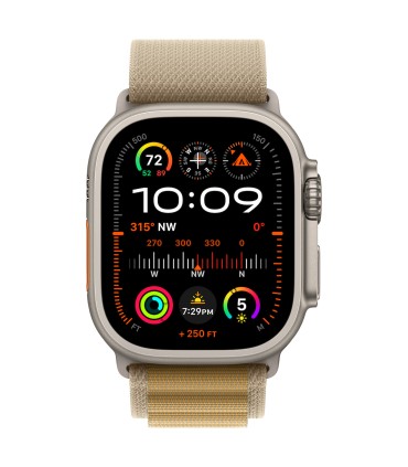 Apple Watch Ultra 2 GPS + Cellular 49mm Natural Titanium Case with Tan Alpine Loop - Large