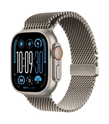 Apple Watch Ultra 2 GPS + Cellular 49mm Natural Titanium Case with Natural Titanium Milanese Loop - L