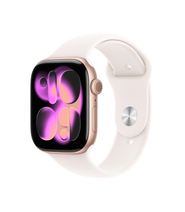 Apple Watch Series 11 GPS 46mm Rose Gold Aluminium Case with Light Blush Sport Band - M/L