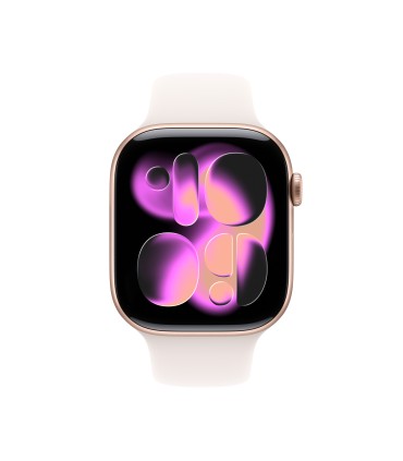 Apple Watch Series 11 GPS 46mm Rose Gold Aluminium Case with Light Blush Sport Band - M/L