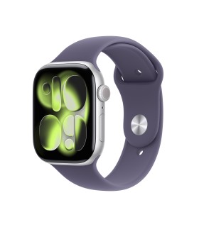 Apple Watch 11, 46 mm, GPS, M/L, hõbe, lilla silikoonrihm