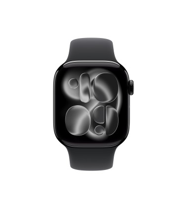 Apple Watch Series 11 GPS + Cellular 42mm Jet Black Aluminium Case with Black Sport Band - M/L