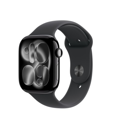 Apple Watch Series 11 GPS 46mm Jet Black Aluminium Case with Black Sport Band - M/L