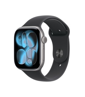Apple Watch Series 11 GPS + Cellular 46mm Space Grey Aluminium Case with Black Sport Band - S/M