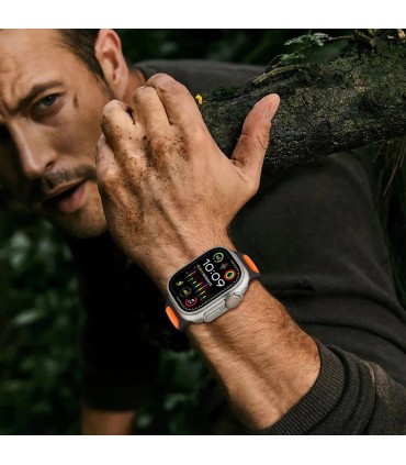 Tech-Protect kellarihm IconBand Line Apple Watch 44/45/46/49mm, must/oranž