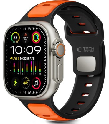 Tech-Protect kellarihm IconBand Line Apple Watch 44/45/46/49mm, must/oranž