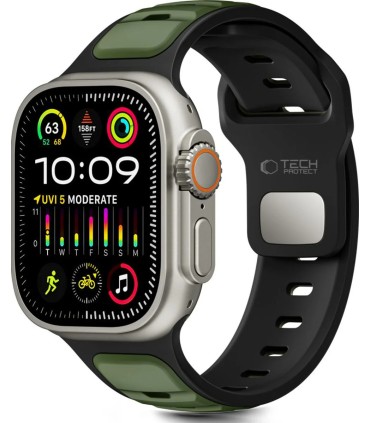 Tech-Protect kellarihm IconBand Line Apple Watch 44/45/46/49mm, must/roheline