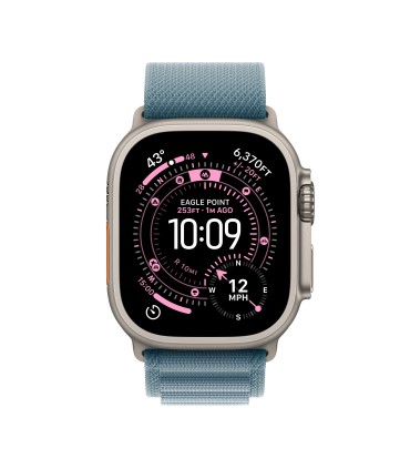 Apple Watch Ultra 3 GPS + Cellular 49mm Natural Titanium Case with Light Blue Alpine Loop - Medium