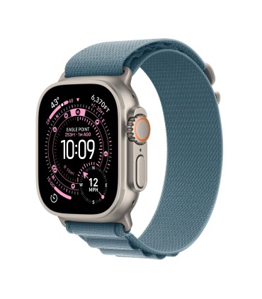 Apple Watch Ultra 3 GPS + Cellular 49mm Natural Titanium Case with Light Blue Alpine Loop - Medium