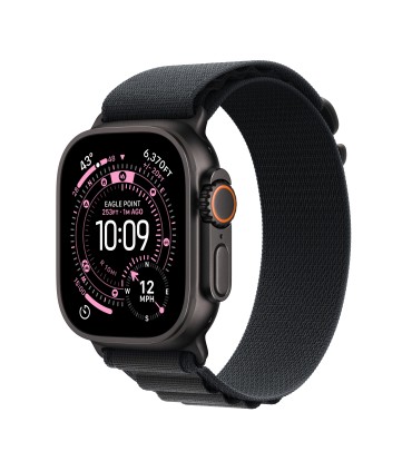 Apple Watch Ultra 3 GPS + Cellular 49mm Black Titanium Case with Black Alpine Loop - Medium