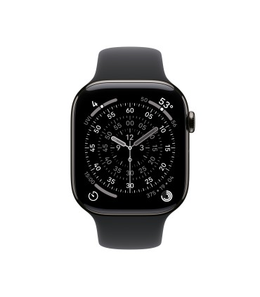 Apple Watch Series 11 GPS + Cellular 46mm Slate Titanium Case with Black Sport Band - M/L