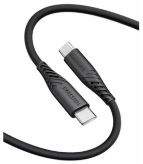 Swissten kaabel silikoon USB-C to USB-C 0,4m 60W,must