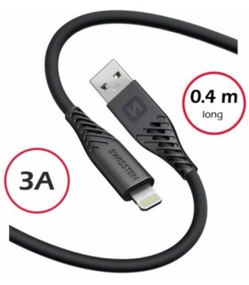 Swissten kaabel silikoon USB-A to Lightning 0,4m must