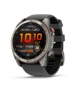 Garmin fēnix 8 Pro AMOLED Sapphire GPS nutikell, 51 mm, titaan koos grafiithalli/musta silikoonrihmaga