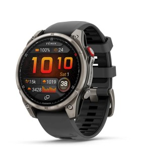 Garmin fēnix 8 Pro AMOLED Sapphire GPS nutikell, 47 mm, titaan koos grafiithalli/musta silikoonrihmaga