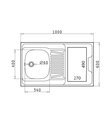 Valamu Pyramis ilma pliidiplaadita 100x60 cm