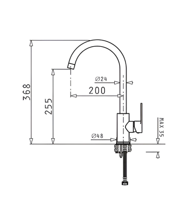 Kitchen tap Pyramis black matte
