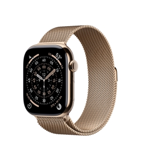Apple Watch Series 11 GPS + Cellular 46mm Gold Titanium Case with Gold Milanese Loop - M/L