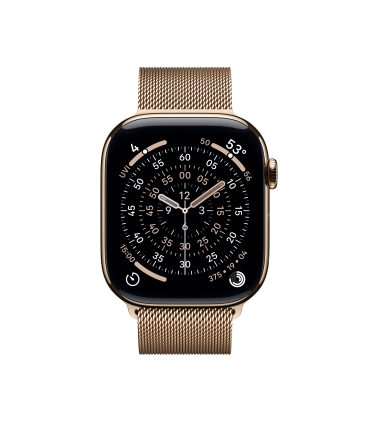Apple Watch Series 11 GPS + Cellular 46mm Gold Titanium Case with Gold Milanese Loop - M/L
