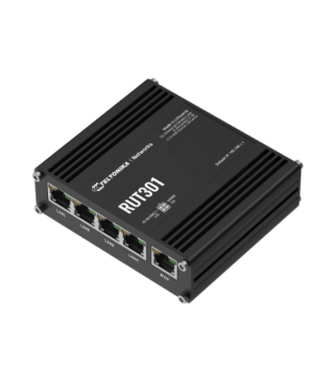 Ethernet Router | RUT301 | No Wi-Fi | 10/100 Mbit/s | Ethernet LAN (RJ-45) ports 5 | Mesh Support No | MU-MiMO No | No mobile br