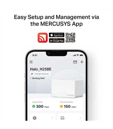 Mercusys BE3600 Whole Home Mesh Wi-Fi 7 System | Halo H25BE (2-pack) | 802.11ax | Ethernet LAN (RJ-45) ports 1 | Mesh Support Ye