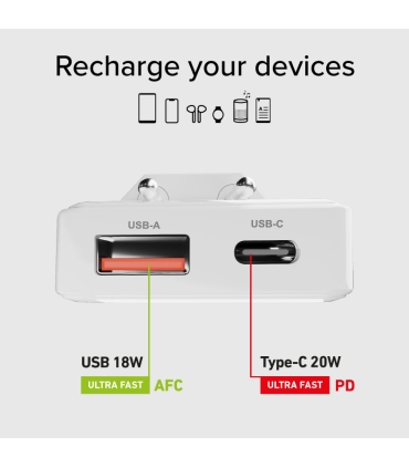 SBS laadija Flexi USB/USB-C 20W