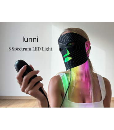 Lunni 7 värvi LED lähiinfrapunavalgusega näomask, must