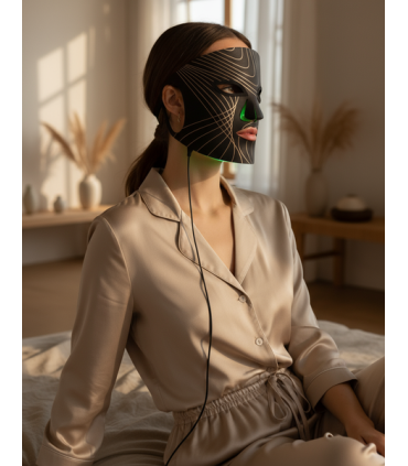 Lunni 7 värvi LED lähiinfrapunavalgusega näomask, must