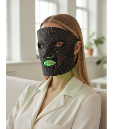 Lunni 7 värvi LED lähiinfrapunavalgusega näomask, must