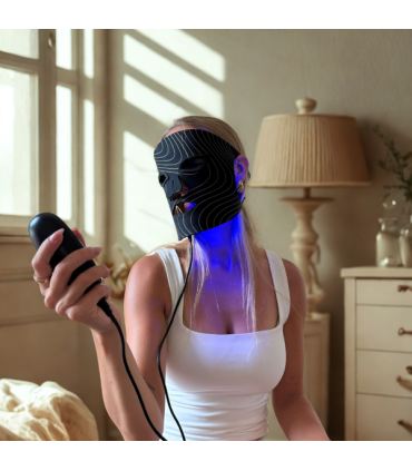 Lunni 7 värvi LED lähiinfrapunavalgusega näomask, must