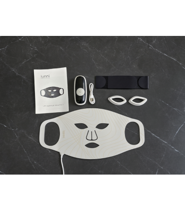 Lunni 7 värvi LED lähiinfrapunavalgusega näomask, valge