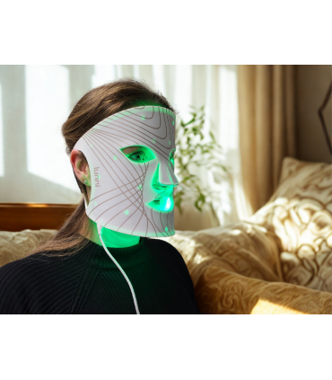 Lunni 7 värvi LED lähiinfrapunavalgusega näomask, valge