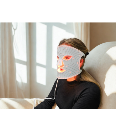 Lunni 7 värvi LED lähiinfrapunavalgusega näomask, valge