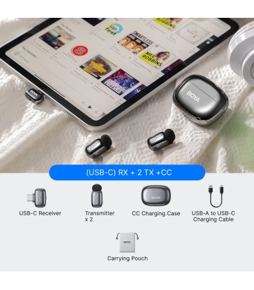 Boya juhtmevaba mikrofon mini 2-02 USB-C, space gray