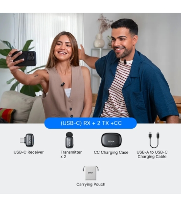 Boya juhtmevaba mikrofonikomplekt mini 2-02 USB-C, must
