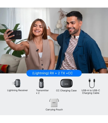 Boya juhtmevaba mikrofon mini 2-03 Lightning, must