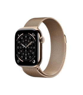 Apple Watch Series 11 GPS + Cellular 42mm Gold Titanium Case with Gold Milanese Loop