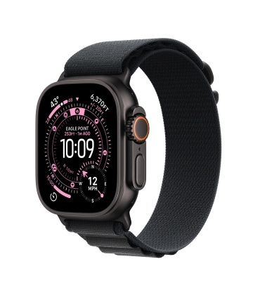 Apple Watch Ultra 3 GPS + Cellular 49mm Black Titanium Case with Black Alpine Loop - Large