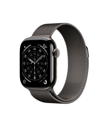 Apple Watch Series 11 GPS + Cellular 42mm Slate Titanium Case with Slate Milanese Loop