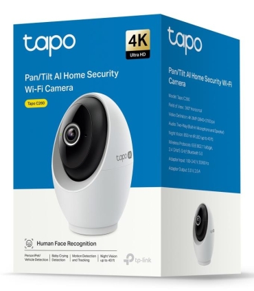 TP-LINK | Pan/Tilt AI Home Security Wi-Fi Camera | Tapo C260 | Dome | 8 MP | 4.3mm/F1.6 | H.264 | Micro SD, Max. 512 GB