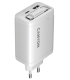 Canyon OnCharge 65RC reisilaadija sissehitatud kaabliga+ USB A+C PD 65W valge