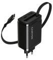 Canyon OnCharge 65RC reisilaadija sissehitatud kaabliga+ USB A+C PD 65W must