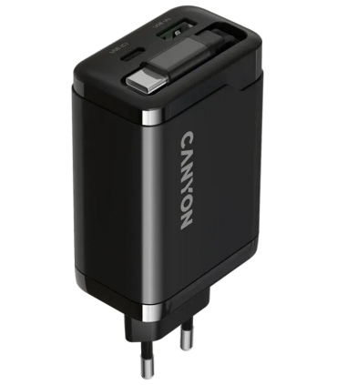 Canyon OnCharge 65RC reisilaadija sissehitatud kaabliga+ USB A+C PD 65W must
