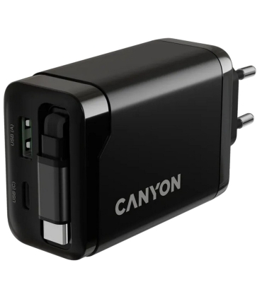 Canyon OnCharge 65RC reisilaadija sissehitatud kaabliga+ USB A+C PD 65W must