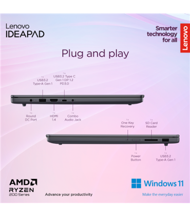 Lenovo IdeaPad Slim 3 15AMN8 15,6" Ryzen 3, 16GB, 512GB SSD
