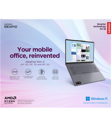 Lenovo IdeaPad Slim 3 15AMN8 15,6" Ryzen 3, 16GB, 512GB SSD