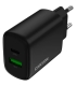 Canyon OnCharge 250 reisilaadija USB-A ja USB-C PD/QC 25W must