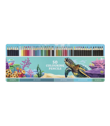 Moxy värvipliiatsid metallist karbis 50 tk